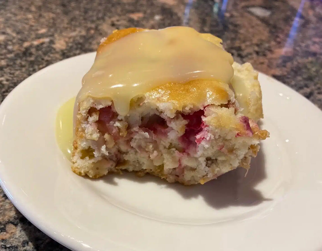 Rhubarb Cake with Butter Sauce