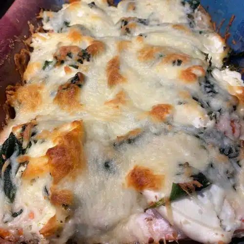 Salmon Hot Dish With Cream Cheese and Spinach