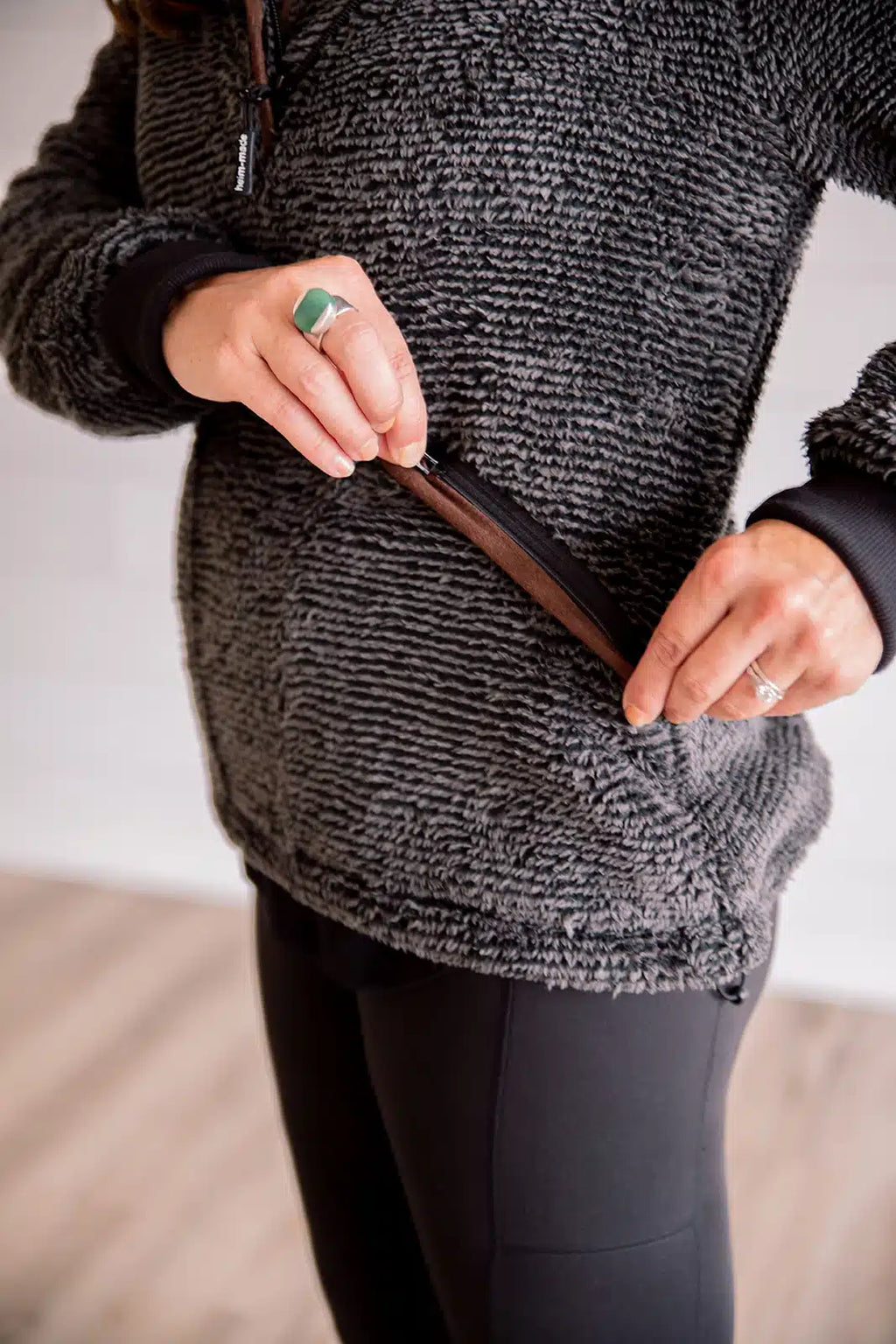 Stripe Fleece Pullover Top