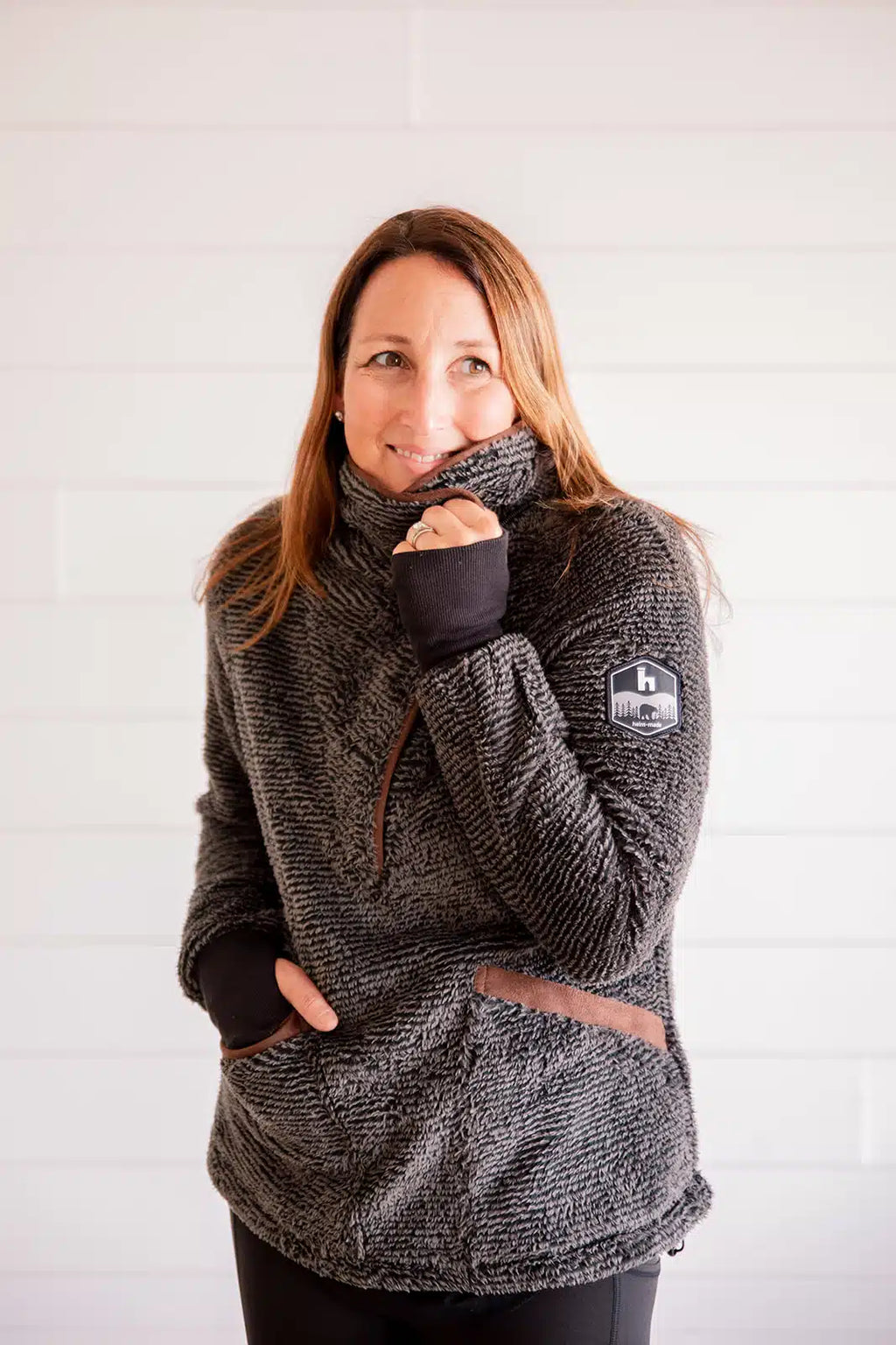 Stripe Fleece Pullover Top