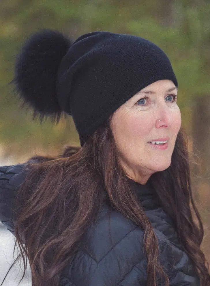 Fur Pom Pom Hats