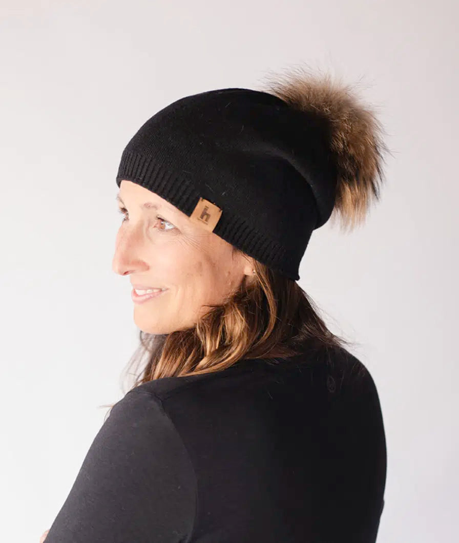 Fur Pom Pom Hats