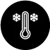 Cold temperature icon indicating warmth rating