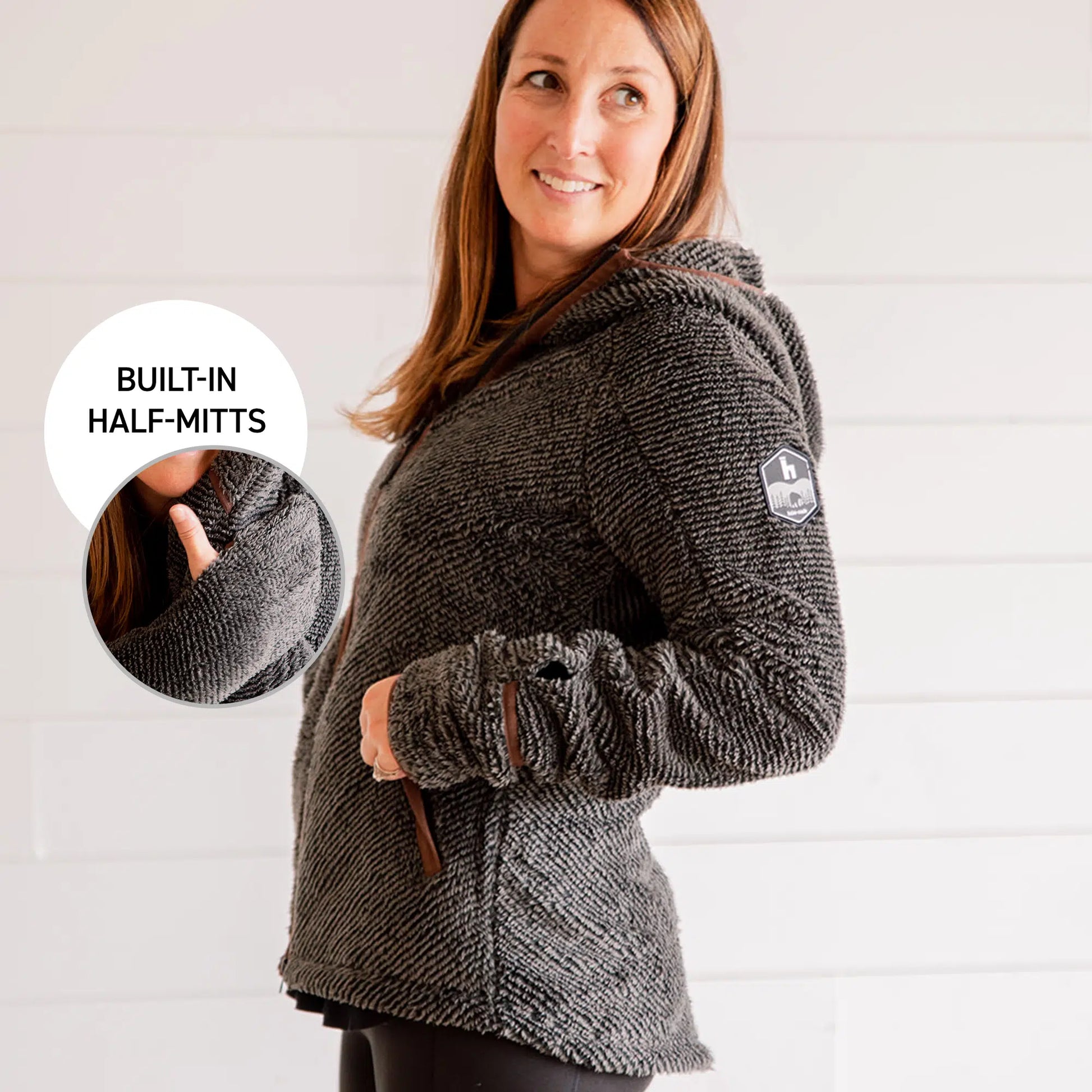 Stripe Fleece Zip-Up Jacket