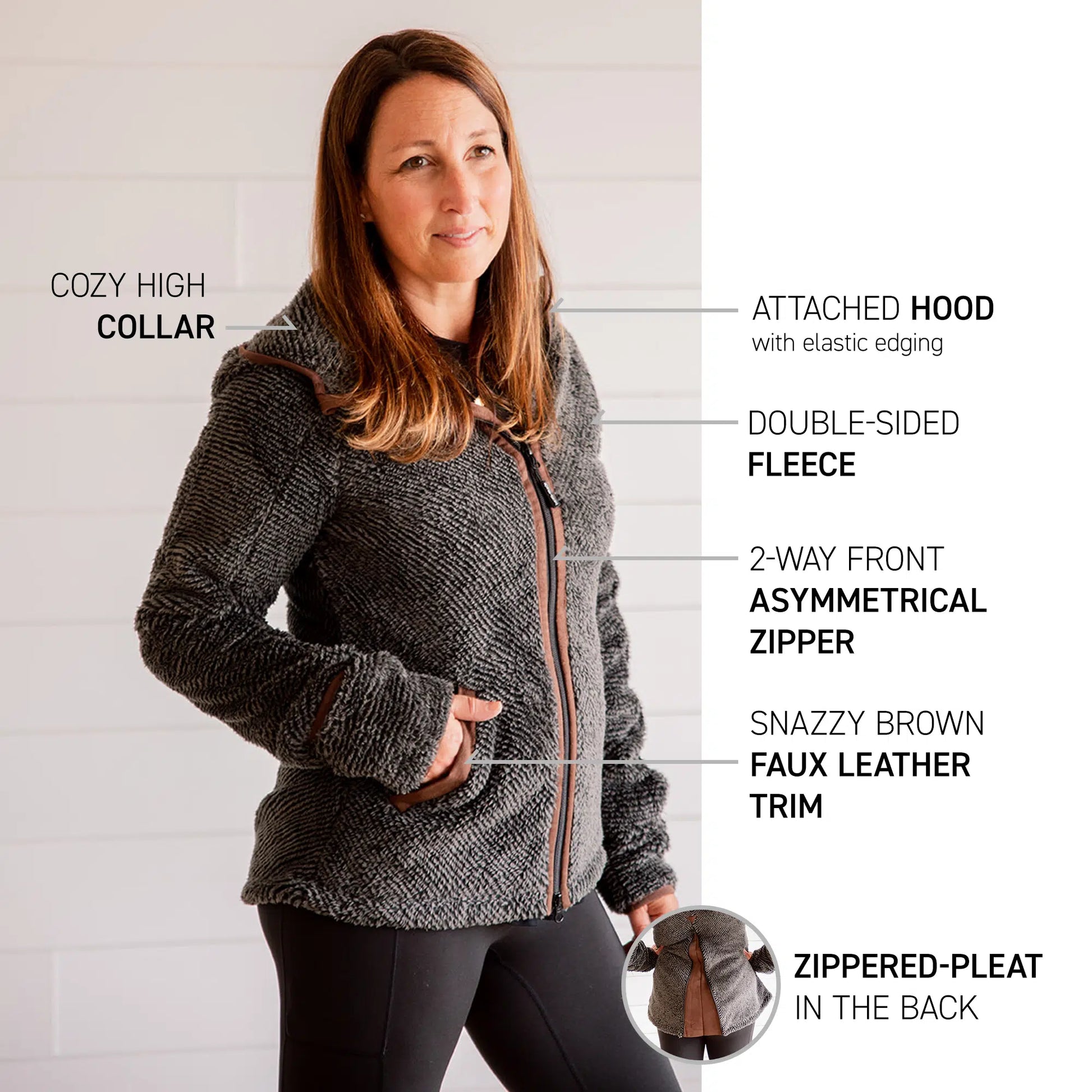 Stripe Fleece Zip-Up Jacket