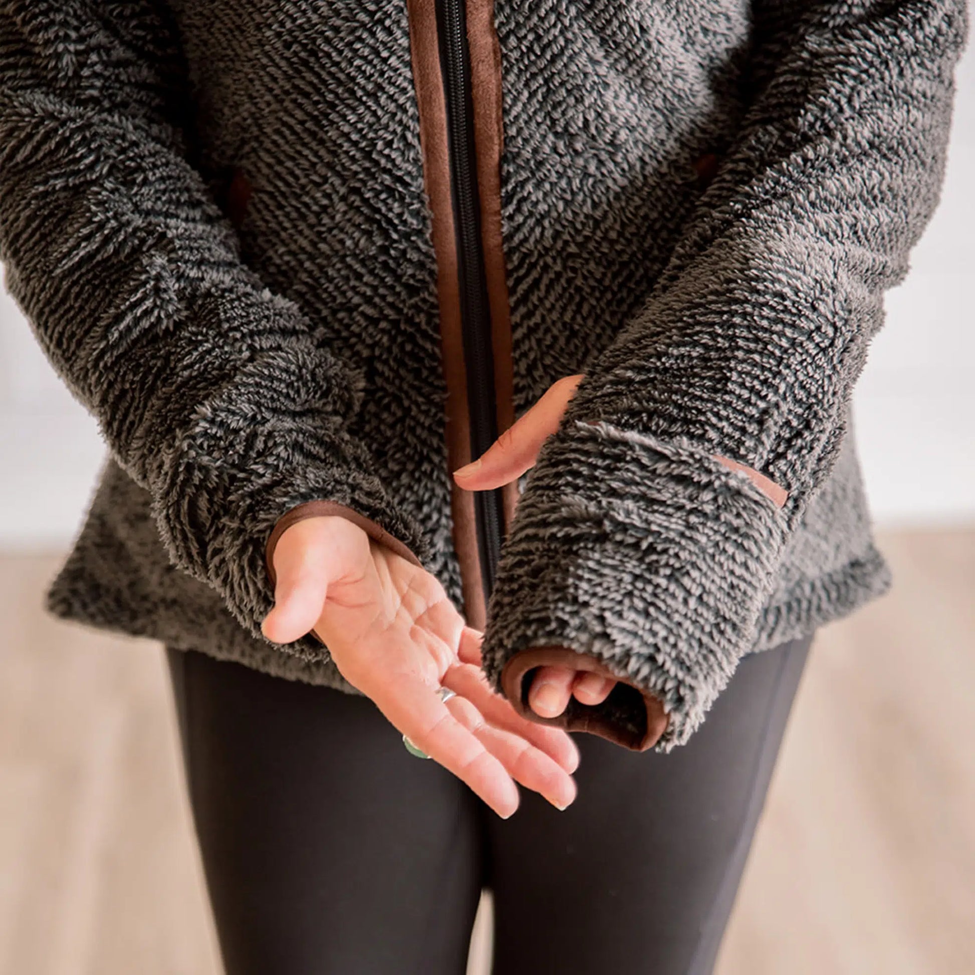 Stripe Fleece Zip-Up Jacket