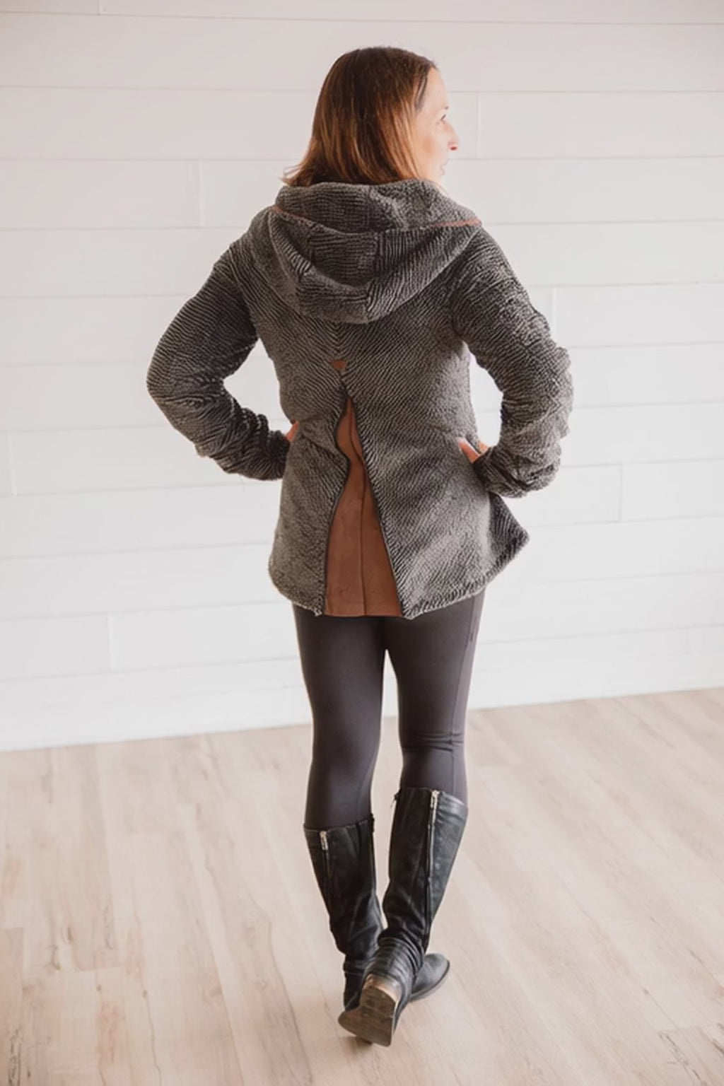 Stripe Fleece Zip-Up Jacket